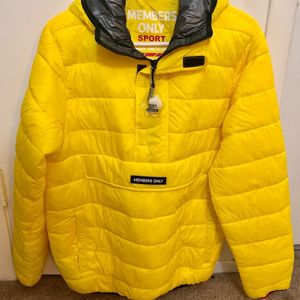 Members Only Yellow Puffer Jacket New